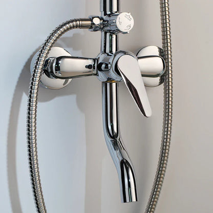 مجموعة دش الحمام DecorBites™ مقاس 8 بوصات من الكروم مع ارتفاع قابل للتعديل وصنبور محمول باليد