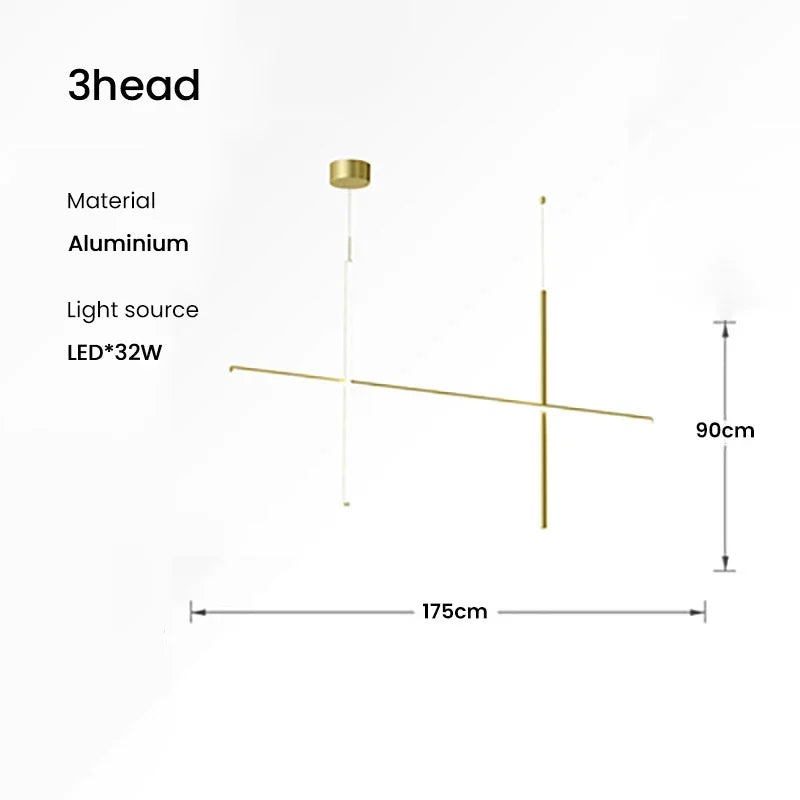 Lámpara de techo lineal LED DecorBites™ de diseño italiano, lámpara de comedor de lujo