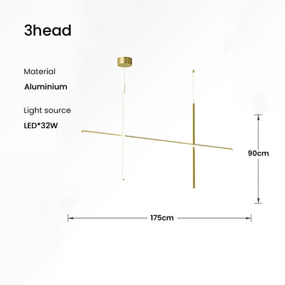 Lámpara de techo lineal LED DecorBites™ de diseño italiano, lámpara de comedor de lujo