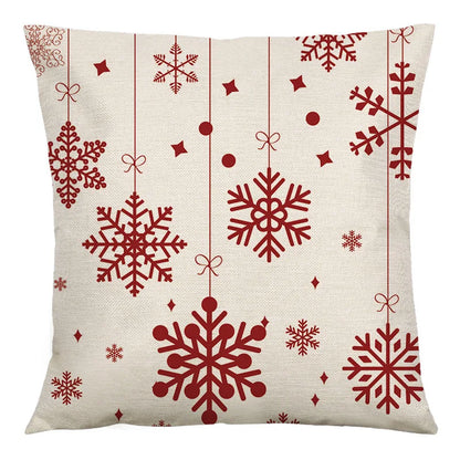 DecorBites™ Christmas Linen Cushion Cover 45x45cm Sofa Home Party Decor