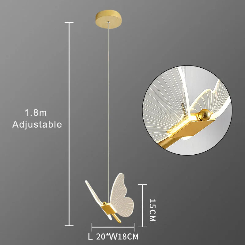 DecorBites™ Butterfly Acrylic LED Chandelier for Bedroom & Home Decor