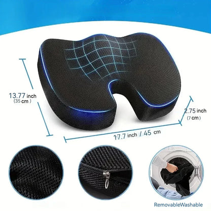 Decobites Memory Foam Office Chair Cushion for Hemorrhoids, Ergonomic Design for Comfort and Support