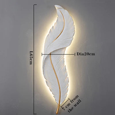 Apliques de pared con forma de pluma LED DecorBites™ para decoración de sala de estar, dormitorio, hotel y vestíbulo