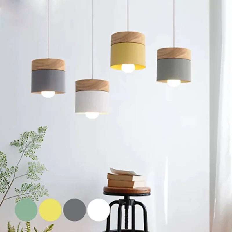 Decorbites™ Bunte Holz-Eisen-Hängeleuchten für modernes nordisches Wohnzimmer-Dekor
