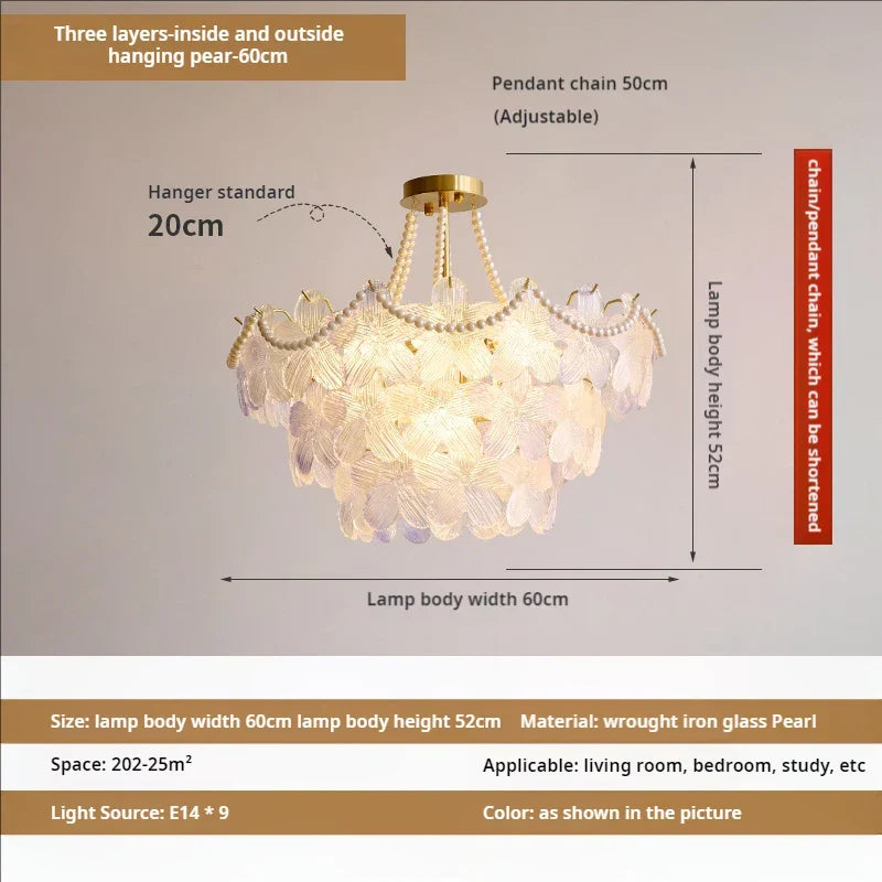 DecorBites™ Leafless Crystal Chandelier: Modern French Living Room & Bedroom Lighting