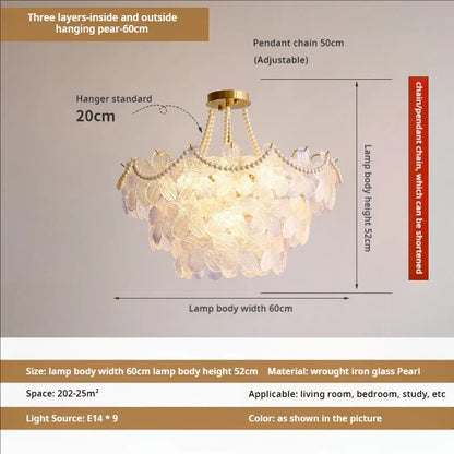DecorBites™ Leafless Crystal Chandelier: Modern French Living Room & Bedroom Lighting