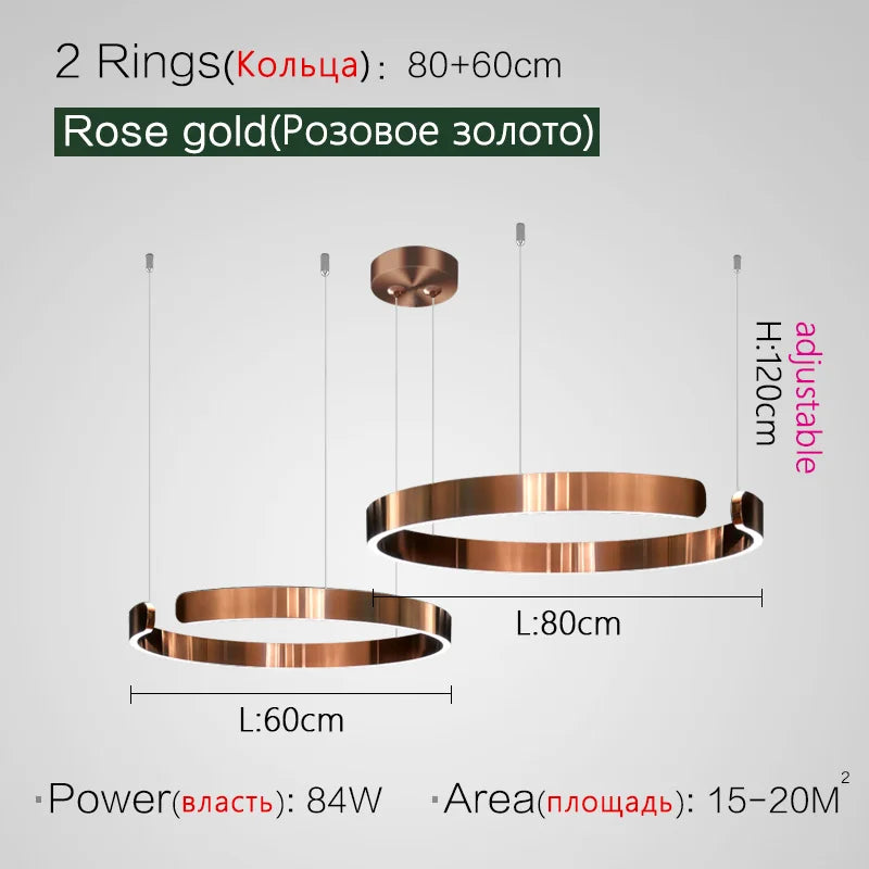 DecorBites™ LED Ring Chandelier for Home Decor - Modern Nordic Style Lighting
