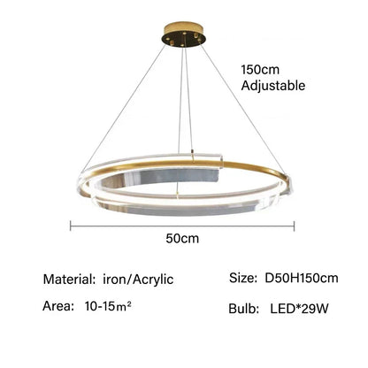 Lámpara colgante LED DecorBites™ con diseño de anillo dorado, estilo moderno para decoración del hogar.