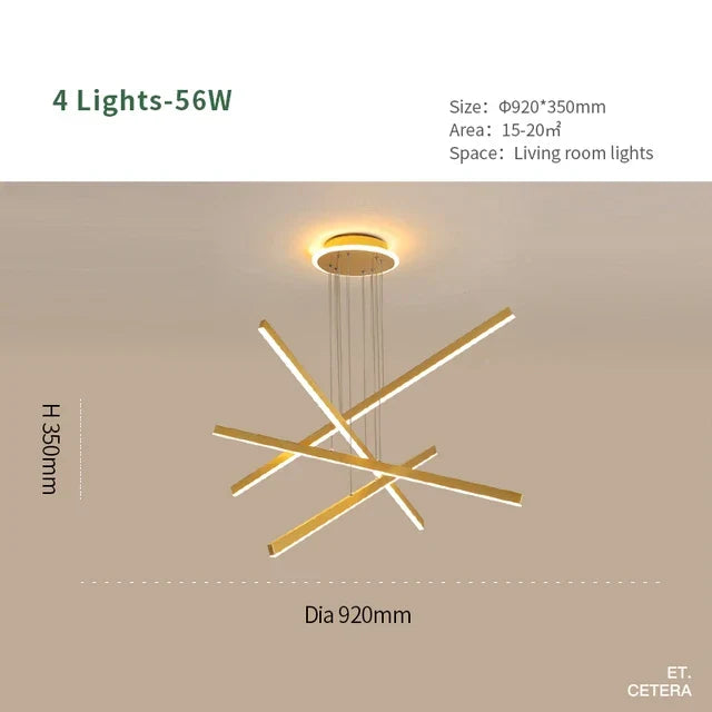 Lámpara de techo luminosa DecorBites™: Lámpara LED moderna de aluminio para sala de estar y comedor.