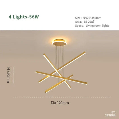 Lámpara de techo luminosa DecorBites™: Lámpara LED moderna de aluminio para sala de estar y comedor.