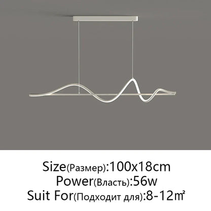 DecorBites™ LED Pendant Light - Modern White/Black Long Line for Home, Restaurant, Office