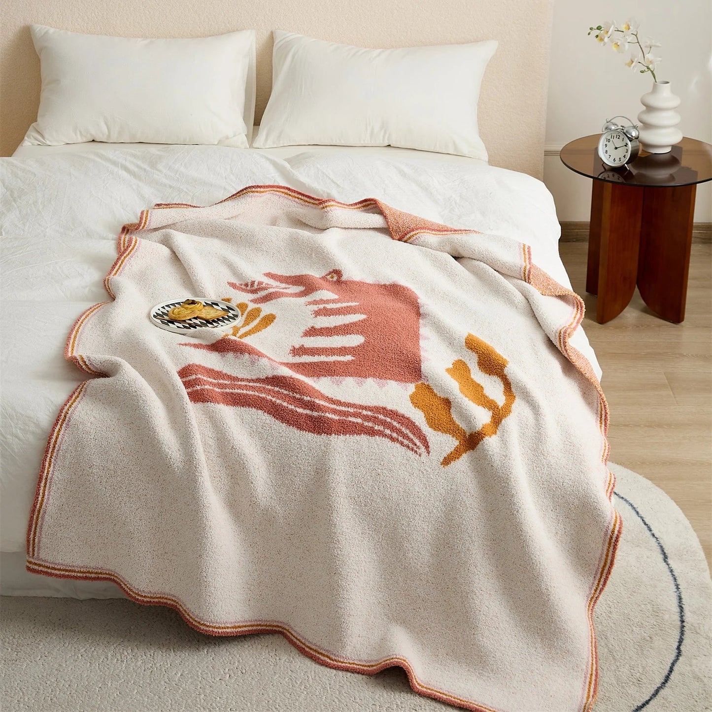 DecorBites™ Kawaii Crocodile Pattern Throw Blanket