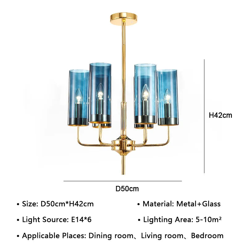 DecorBites™ American Lustre Glass Chandelier LED Pendant Light Fixture