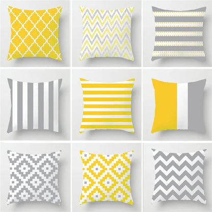 Funda de almohada DecorBites™ con rayas geométricas para decoración moderna del hogar