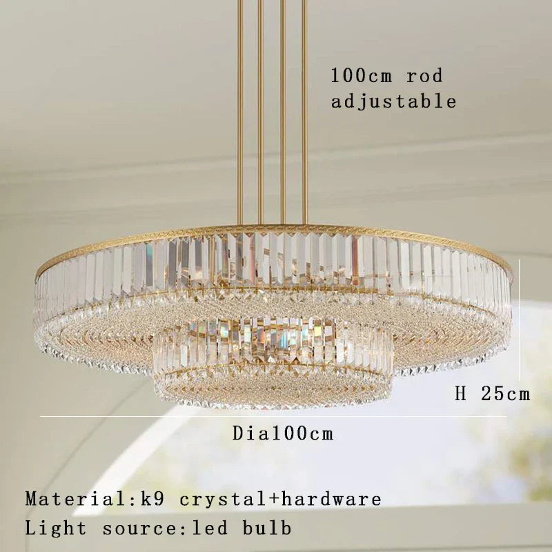 Decorbites™ Goldene Kristall-LED-Mehrschicht-Hängeleuchten für die Dekoration von Wohnzimmer und Schlafzimmer
