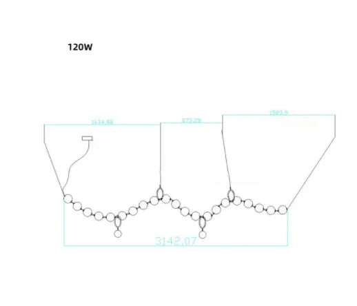 DecorBites™ Brass Artistic Necklace Chandelier Lighting for Living Room