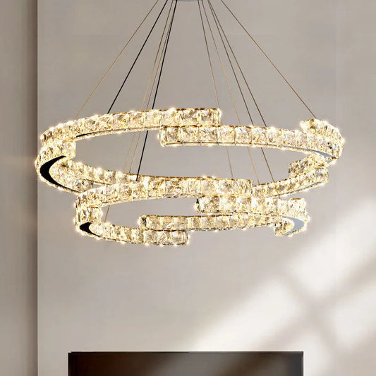 Lámparas colgantes LED de cristal DecorBites™ Accesorios modernos de lujo en acero cromado