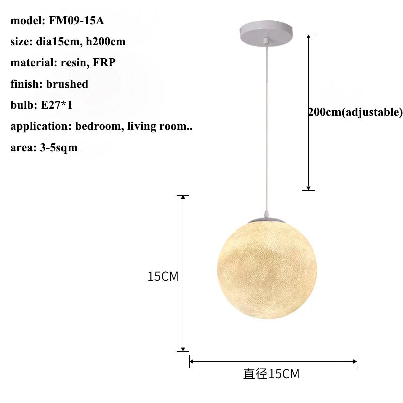 Lámpara colgante LED DecorBites™ Cream Moon: Iluminación moderna para sala de estar, cocina y dormitorio