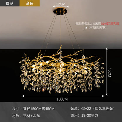 DecorBites™ Golden Branch Led Ceiling Chandelier Modern Living Room Pendant Lights