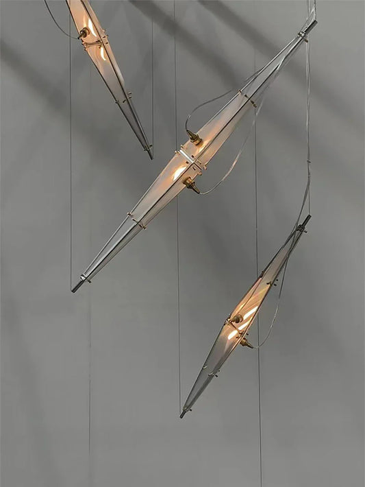 DecorBites™ Glass Cone Chandelier: Height Adjustable Luxury Art Indoor Pendant Lamp