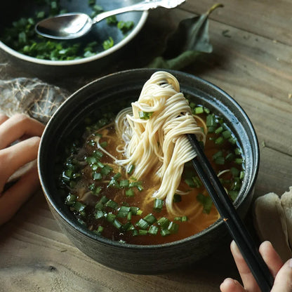 DecorBites™ Japanese Ceramic Ramen Bowl Set - Noodle Soup & Rice Bowl with Lid