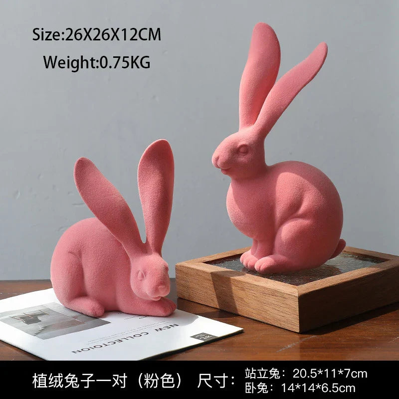 تماثيل أرنب تجريدية من DecorBites™: زخارف فنية من الراتنج على شكل أرنب متجمّع