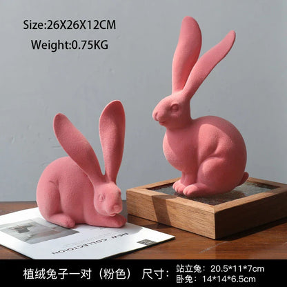 تماثيل أرنب تجريدية من DecorBites™: زخارف فنية من الراتنج على شكل أرنب متجمّع