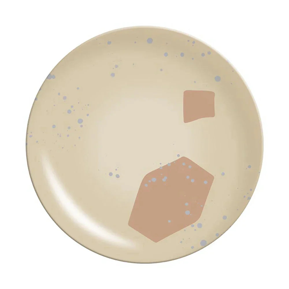 DecorBites™ Korean Style Round Bamboo Fiber Dining Plate for Desserts, Fruits, and Cakes