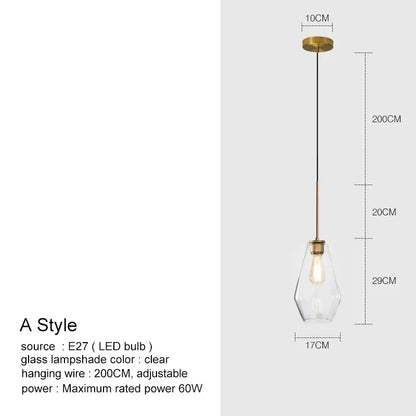 DecorBites™ Glass Chandelier Lighting for Home Dining Room Kitchen Decor Pendant Lights