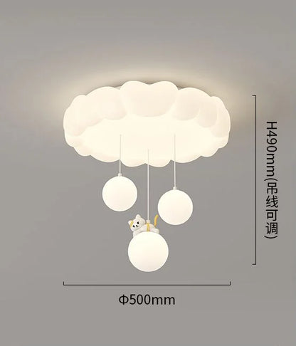 DecorBites™ LED Bubble Cloud Rabbit Ceiling Light - Cream Style Warm Lighting for Children's Room