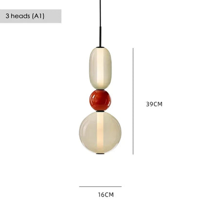 Italian Candy Glass Pendant Light in Black or White
