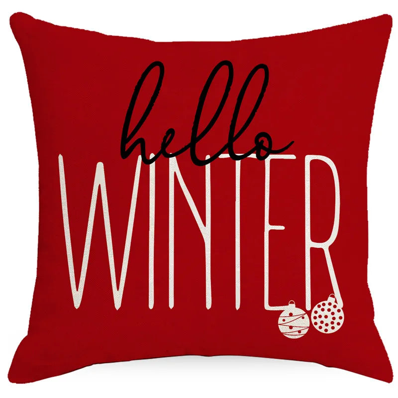 DecorBites™ Christmas Pillowcase: Santa Claus Snowman Print for Living Room Sofa Decor