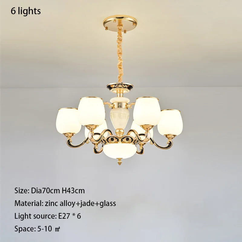 DecorBites™ Jade Pendant Lamp: European Luxury for Living Room, Villa, Dining Room, Bedroom