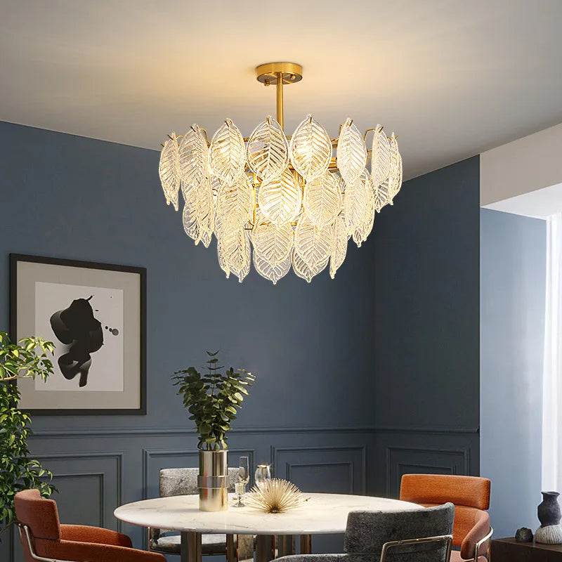Decorbites™ Blatt-Glas-Hängelampe Luxus-Esszimmer-Deckenleuchte