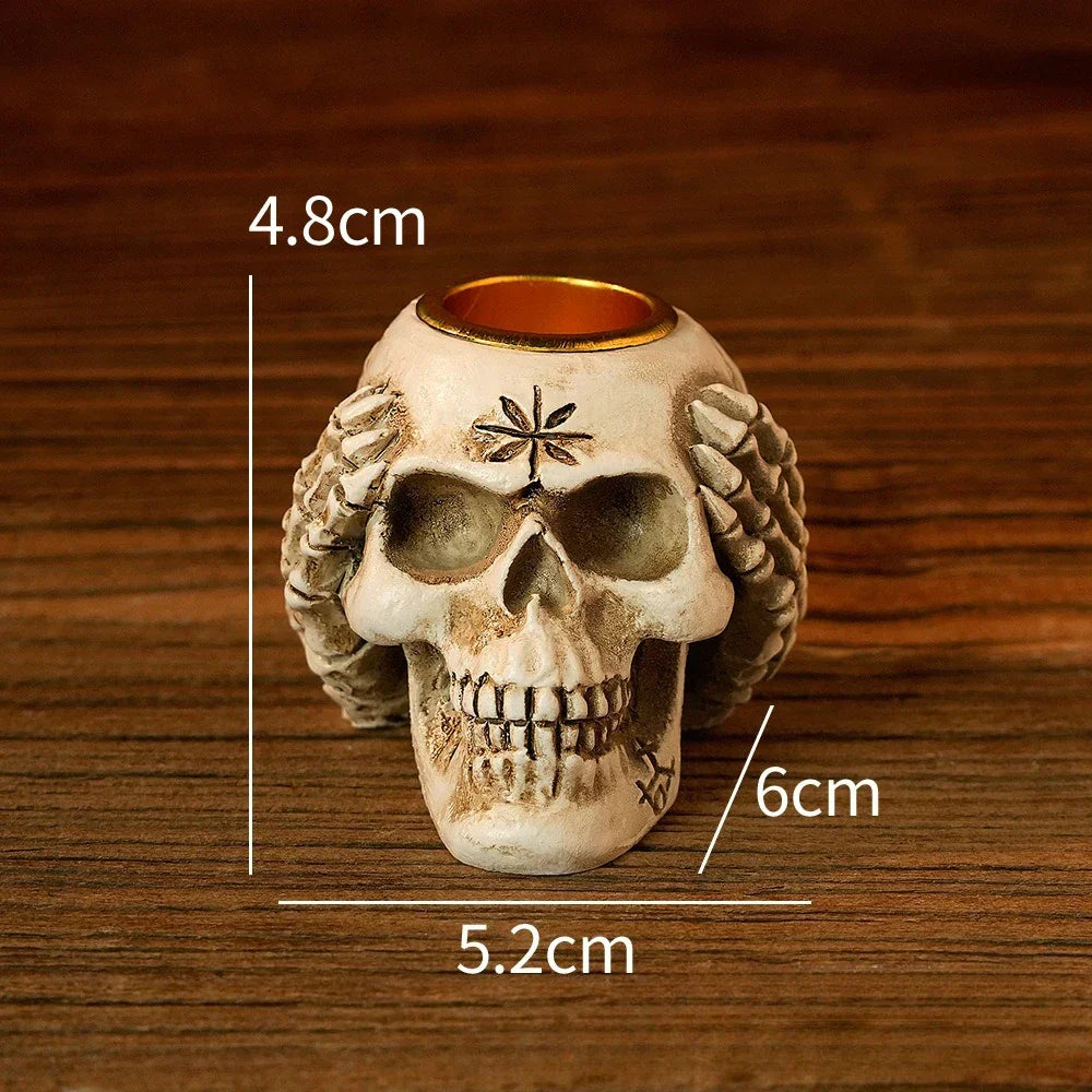 Portavelas con forma de esqueleto de hueso DecorBites™ para decoración de Halloween