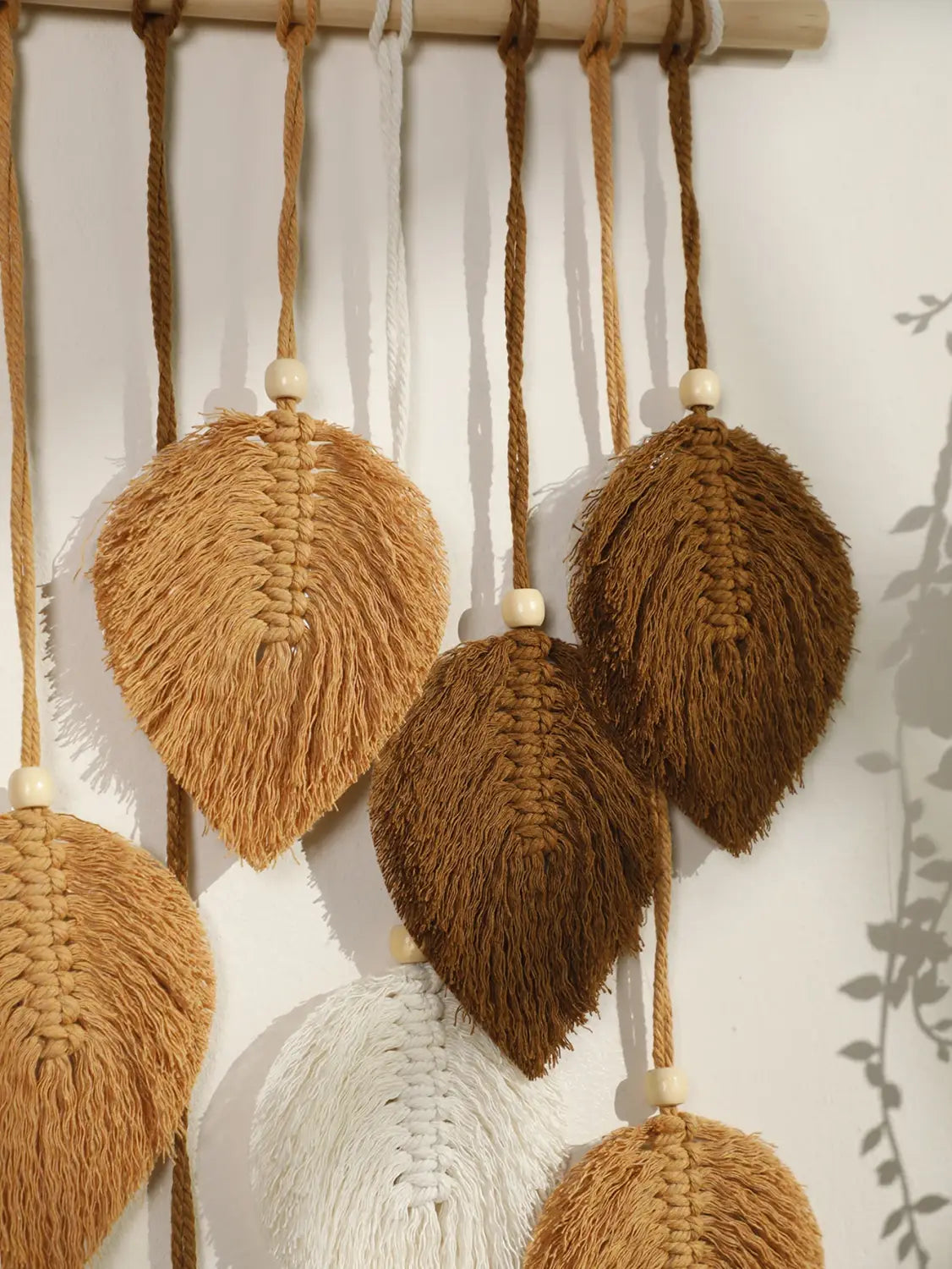DecorBites™ Leaf Macrame Tapestry Brown Green Wall Tapestry Boho Home Decoration Macrame Wall Hanging Home Living Room