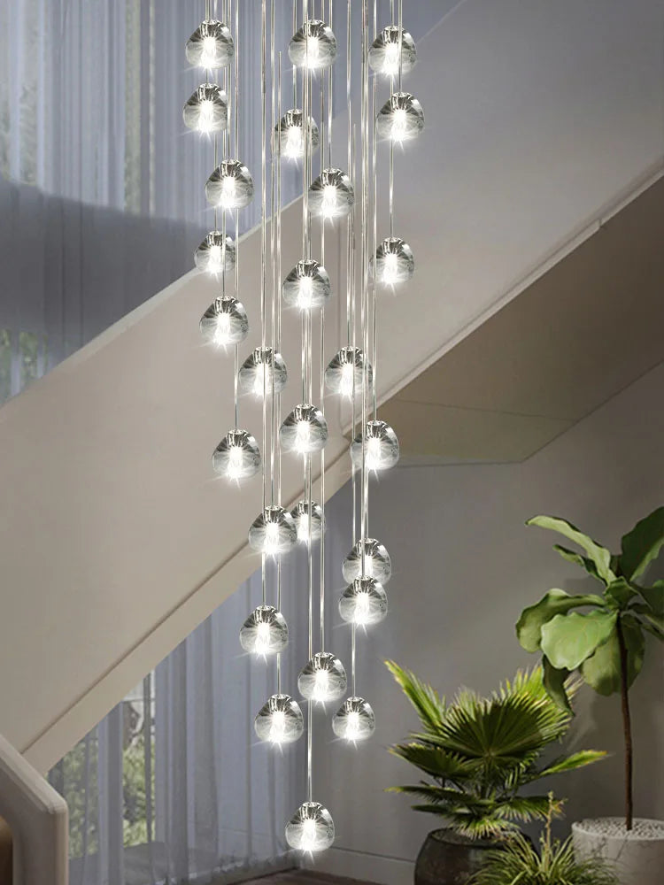 DecorBites™ Crystal LED Ceiling Chandelier: Modern Spiral Kitchen Staircase Home Decoration Light
