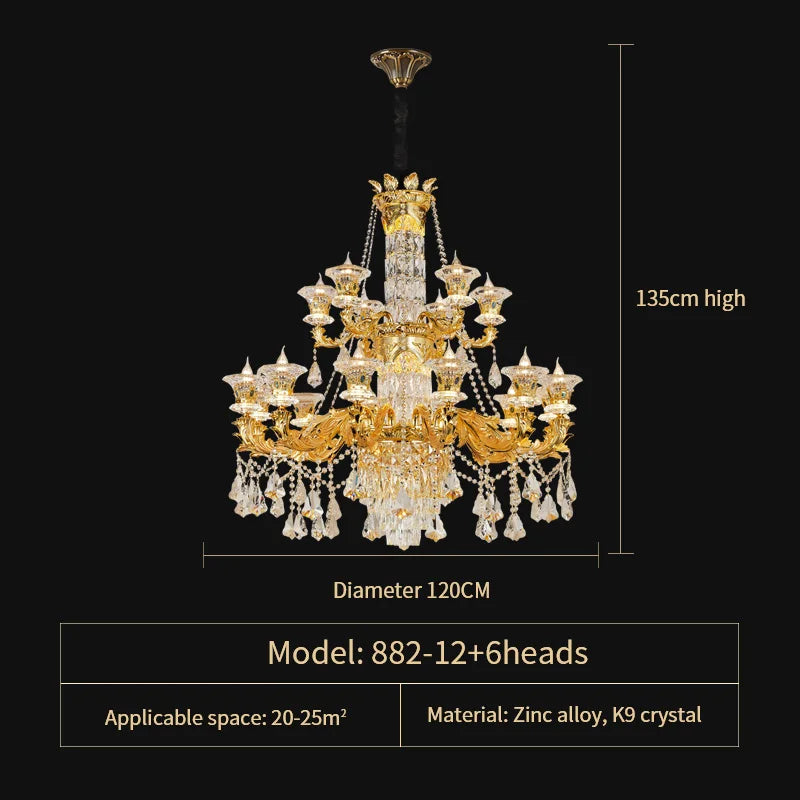 DecorBites™ Jade Crystal Chandelier - Elegant European Style Living Room Lighting