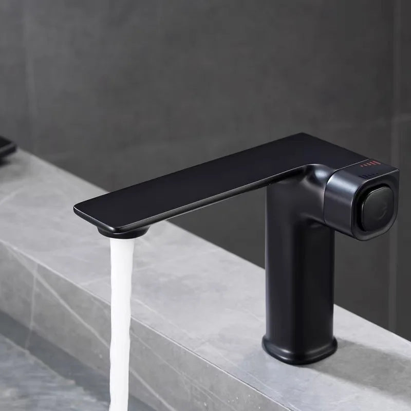 DecorBites™ Gray Sink Mixer with Memory Switch Single Handle Deck Mounted Tap