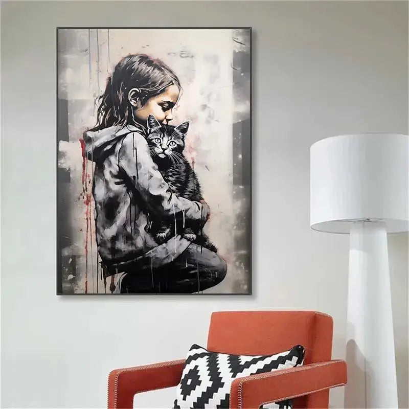 Decorbites™ Banksy Junge Mädchen Ballon Leinwand Wandkunst