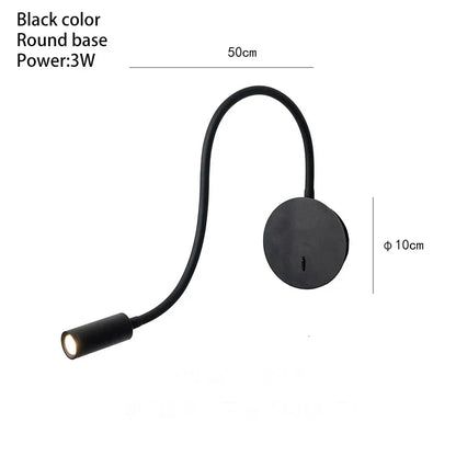 DecorBites™ مصباح حائط LED 3 وات مزود بمفتاح تشغيل/إيقاف، مصباح قراءة مكتبي مرن