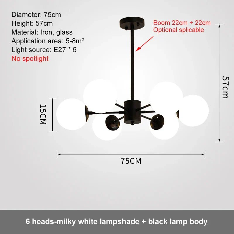 Lámpara de techo colgante LED DecorBites™ con bola de cristal para dormitorio o comedor - Elegante lámpara colgante de techo