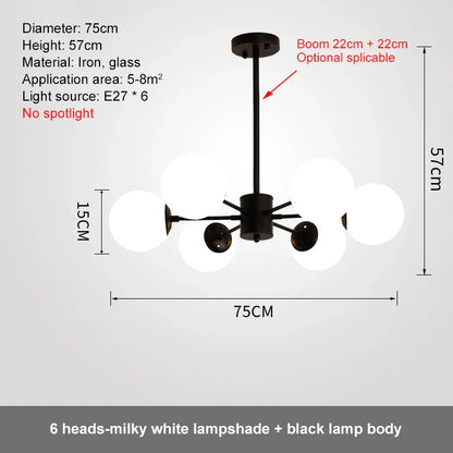 Lámpara de techo colgante LED DecorBites™ con bola de cristal para dormitorio o comedor - Elegante lámpara colgante de techo