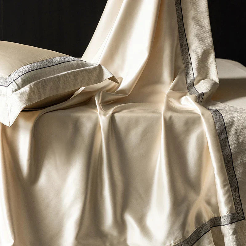 Decobites Luxe Champagne Bedding Set in Silky Egyptian Cotton - Queen King Sizes