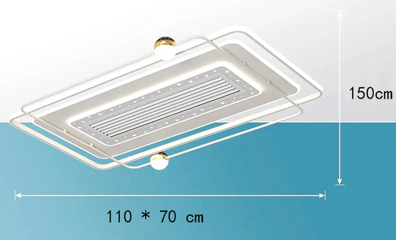 White LED Ceiling Fan Heated Blade Kids Room