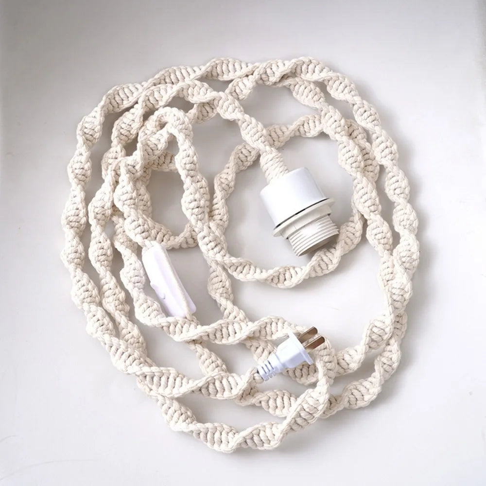 Decorbites™ Hanfseil-LED-Hängeleuchte mit E27-Sockel für Boho-Industrial-Farmhouse-Dekor