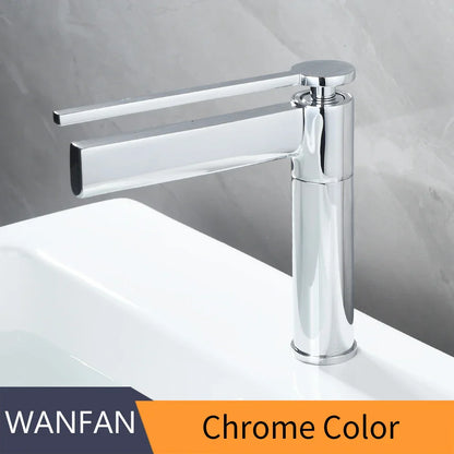 DecorBites™ Basin Faucet: Single Handle Deck Mounted Brass Bathroom Mixer for Sink - Hot/Cold