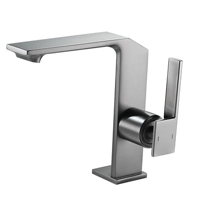 DecorBites™ Brush Gold Basin Faucet: Solid Brass Bathroom Mixer Tap, Single Handle Deck Mounted