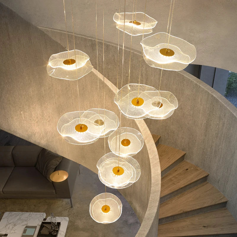 DecorBites™ Lotus Leaf Chandelier: Modern Nordic Design for Living Room, Bedroom, Attic.