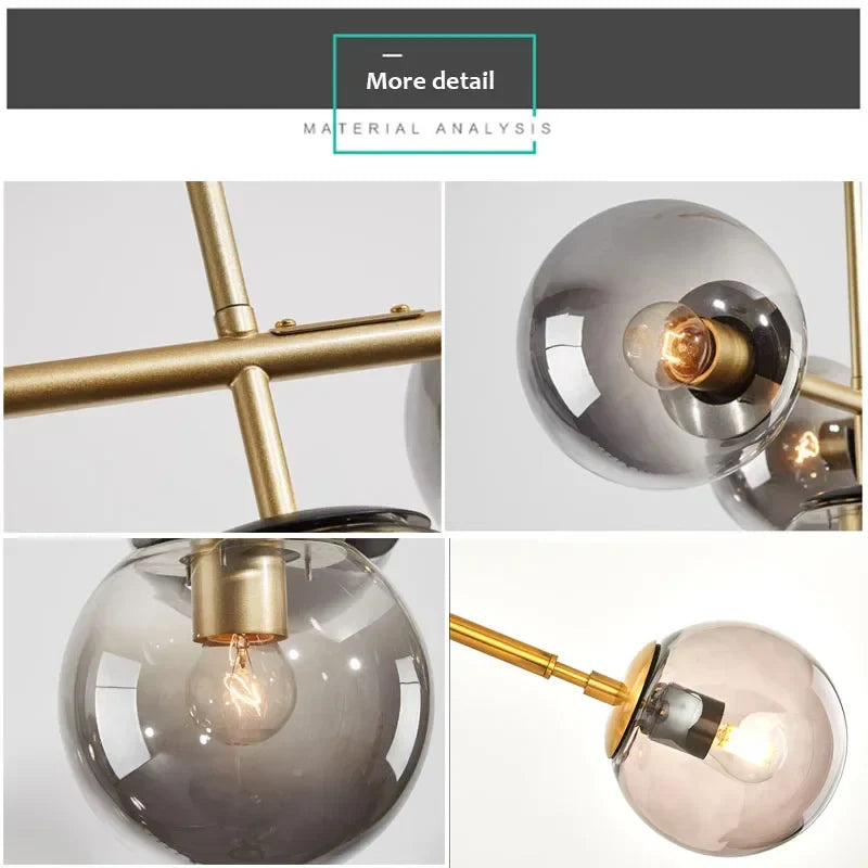 Lámpara colgante LED de bola de cristal DecorBites™: una moderna lámpara de araña para la decoración de la sala de estar.